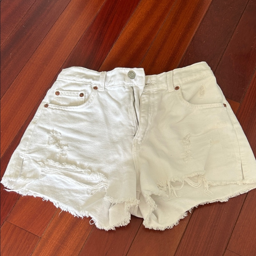 Zara White Jean Shorts